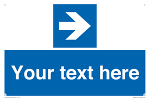 Custom Directional signage blue right arrow 